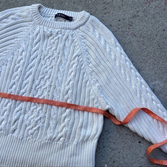 Ralph Lauren Black Label Heavy Cotton Cableknit Relaxed Sweater M Preppy Coastal - Picture 6 of 9